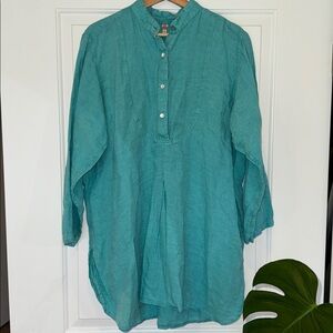 South Street Linen 100% Linen Shirt Dress Tunic Made in USA